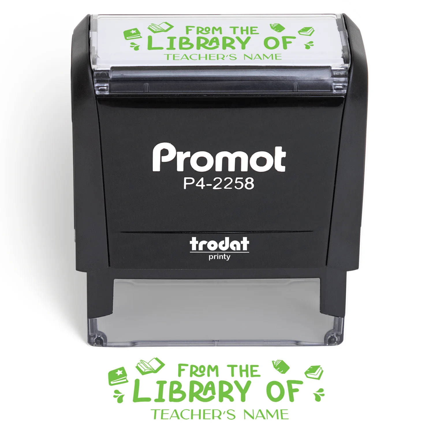 Teacher Custom Rubber Stamp "From the Library of" - Large